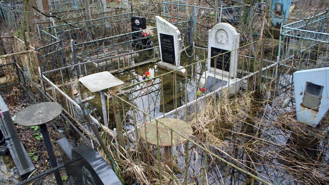 Могилы под водой: в Калининграде затопило кладбище