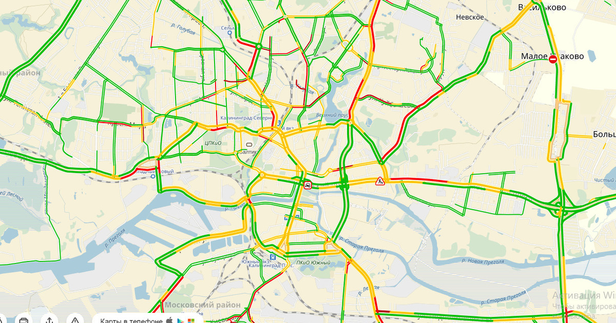 Пробки калининград. Как посмотреть в Яндекс пробки с 8 до 10 утра понедельник.