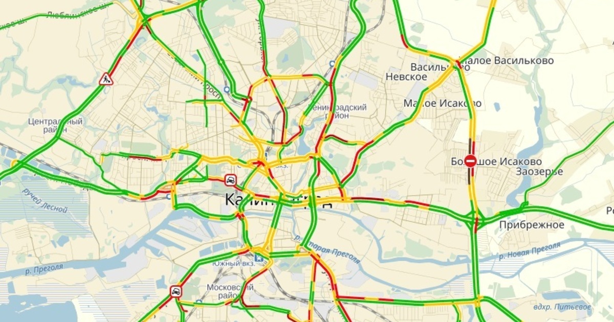 Карта калининграда с пробками онлайн