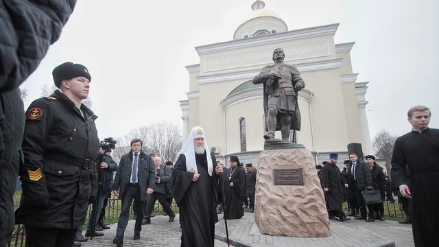 Патриарх Кирилл прибыл в Балтийск освятить памятник князю Александру Невскому