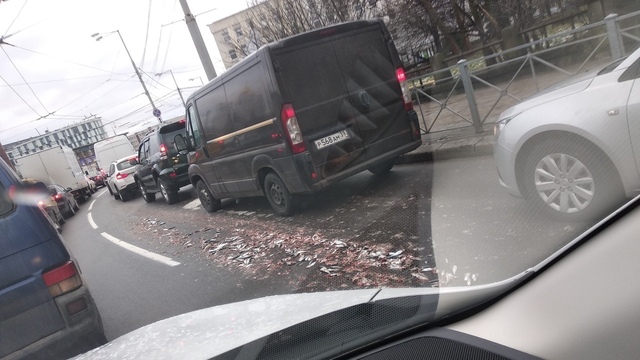 Очевидцы: в центре Калининграда на дороге рассыпана рыба (фото, обновлено)