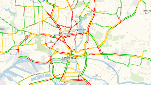 Калининград встал в восьмибалльных пробках