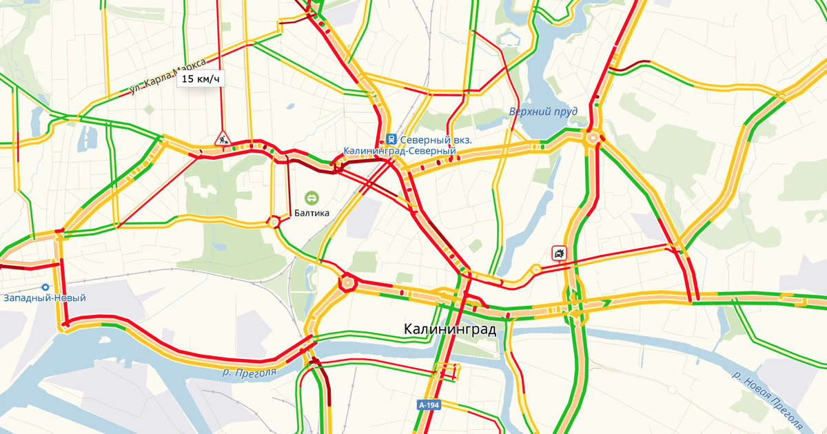 Карта пробок калининград онлайн