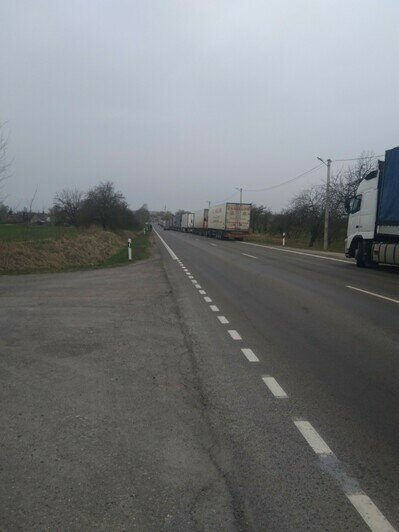 Калининградские грузовики застряли в восьмикилометровой пробке на погранпереходе в Кибартае  - Новости Калининграда | Фото: очевидец