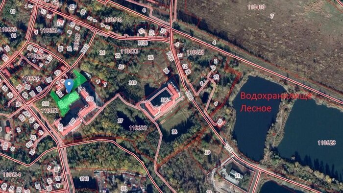Возле озера Лесного в Космодемьянском планируют построить жилой квартал - Новости Калининграда | Скриншот кадастровой карты
