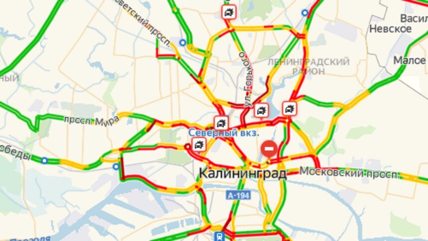 Карта пробок калининград онлайн
