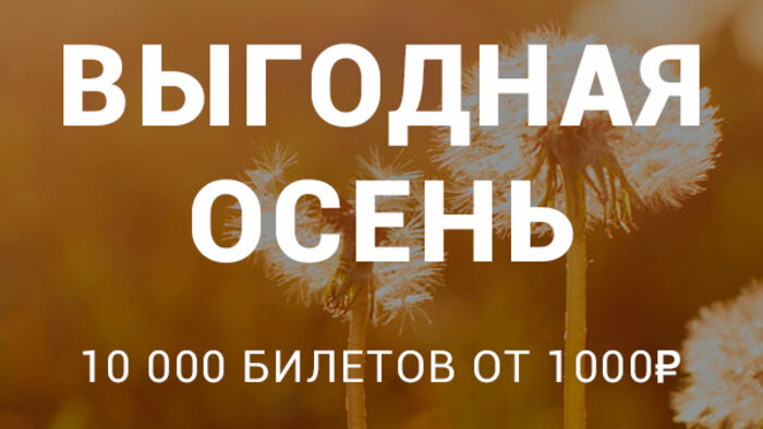 Выгодная осень: 10 000 билетов от 1000 рублей - Новости Калининграда