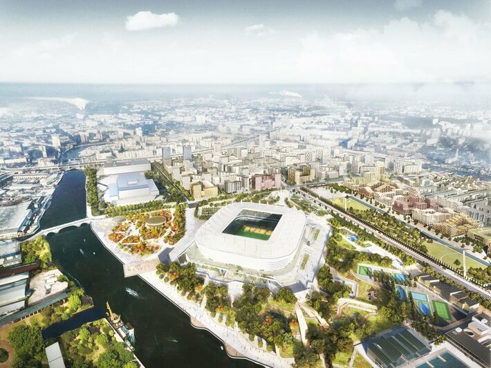 Спортивный парк вокруг стадиона &quot;Калининград&quot; | Фото с сайта КБ &quot;Стрелка&quot;