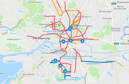Мэрия опубликовала карту велодорожек, которые появятся в Калининграде - Новости Калининграда