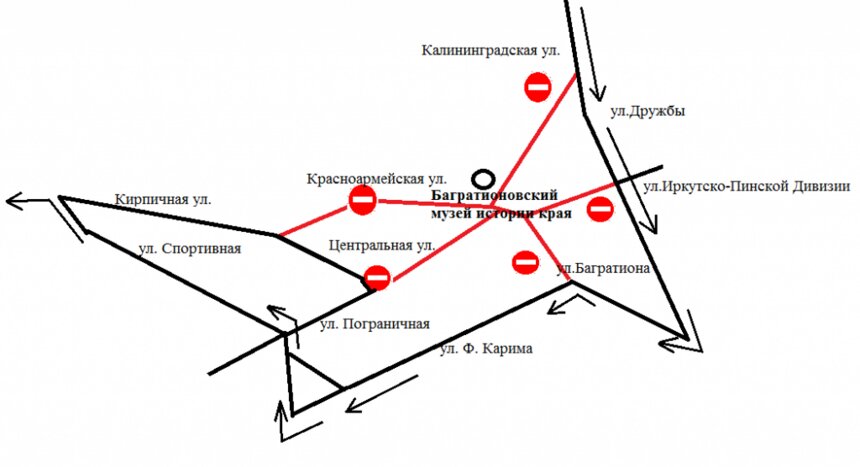 7 сентября частично перекроют центр Багратионовска (схема объезда) - Новости Калининграда