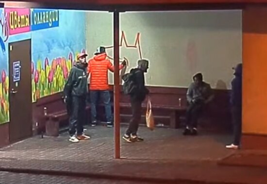 Калининградцы запустили флешмоб в поддержку граффитиста, который рисовал лису на остановке   - Новости Калининграда | Кадр видеозаписи с камер &quot;Безопасный город&quot;