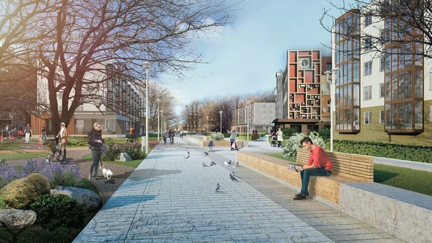 В 2020 году сквер на Рокоссовского — Соммера реконструируют лишь частично - Новости Калининграда | Эскиз: администрация города / Facebook
