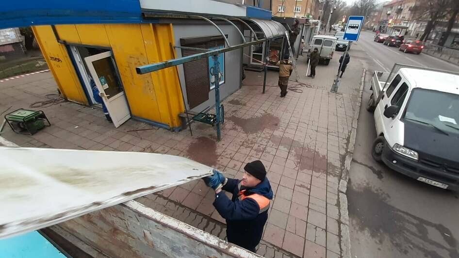 На Батальной снесли незаконный торговый павильон (фото) - Новости Калининграда | Фото: пресс-служба городской администрации / Facebook