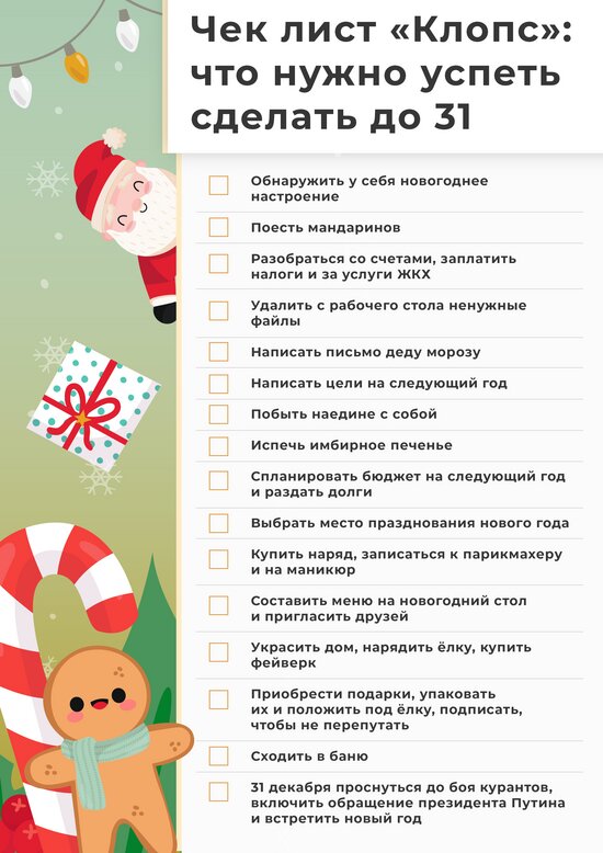 Чек-лист “Клопс”: что нужно успеть сделать до 31 декабря - Новости Калининграда