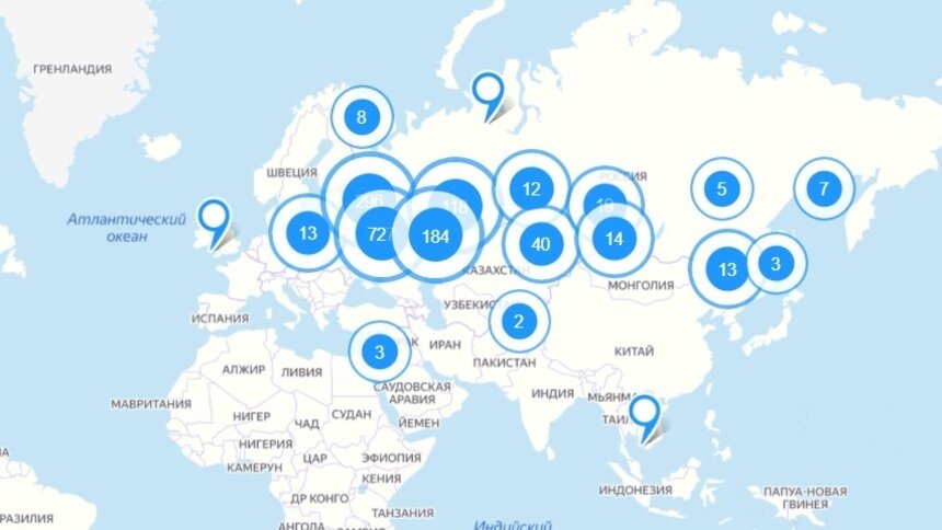 В России создали интерактивную карту, на которой отмечают терпящий бедствие бизнес - Новости Калининграда | Скриншот карты