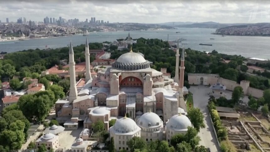 Собор Святой Софии в Стамбуле разрешили использовать в качестве мечети - Новости Калининграда | Изображение: кадр из эфира &quot;Первого канала&quot;