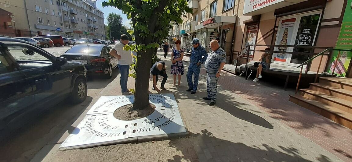 На Багратиона вокруг корней деревьев установили защитные решётки с названием улицы - Новости Калининграда | Фото: пресс-служба городской администрации / Facebook