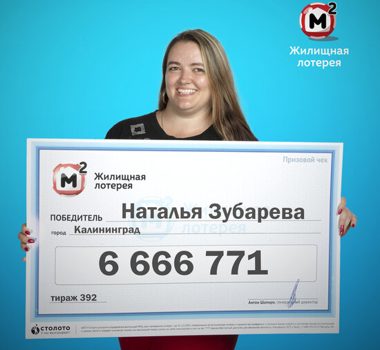 Калининградский дизайнер выиграла в лотерею более 6,5 млн рублей - Новости Калининграда | Фото: пресс-служба &quot;Столото&quot;