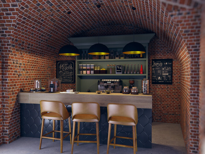 Проект кофейни на крыше Башни | Эскизы предоставлены Янтарным кластером