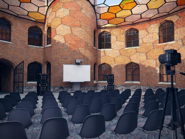 Конференц-зал под куполом | Эскизы предоставлены Янтарным кластером