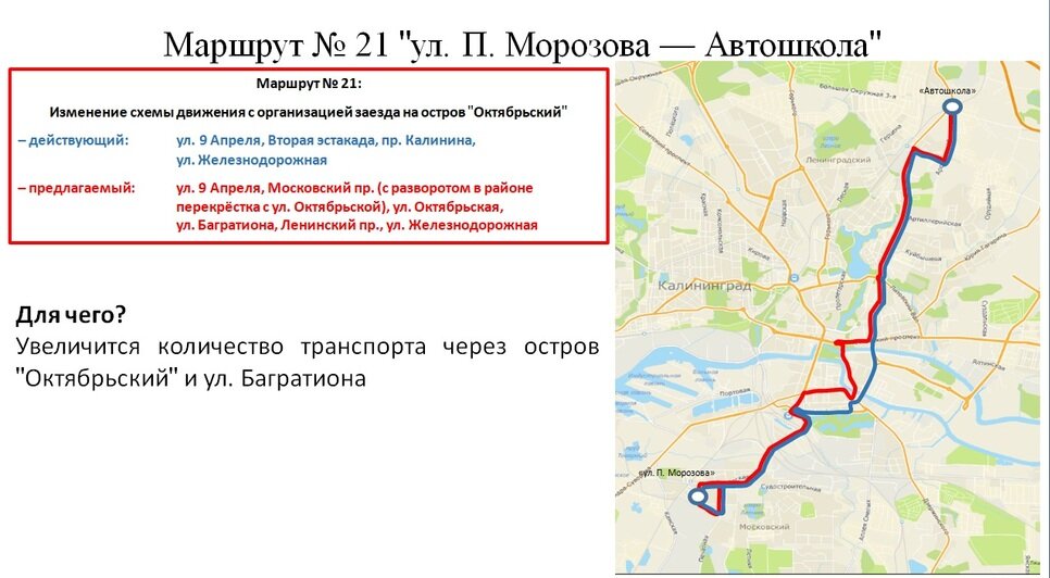 Схема маршрутов городского транспорта калининграда