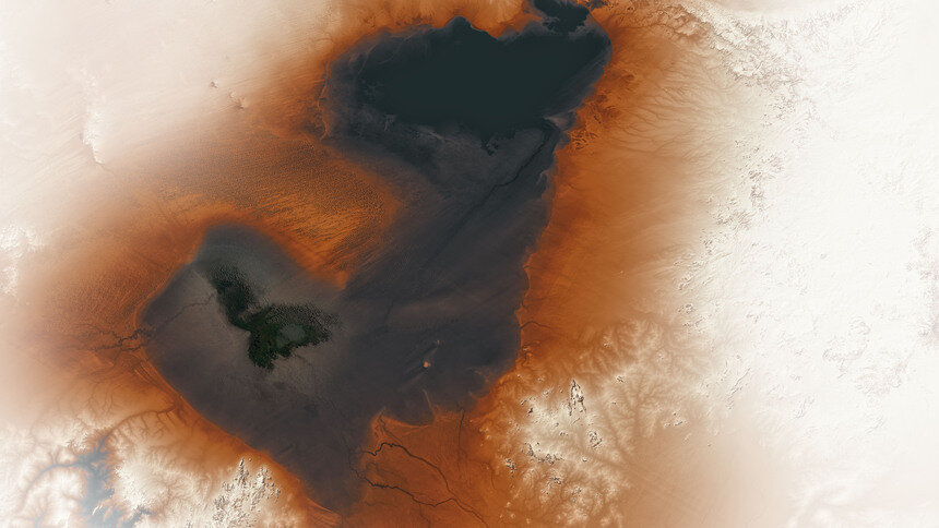 NASA опубликовало снимок остатков крупнейшего древнего озера  - Новости Калининграда | Фото: сайт NASA