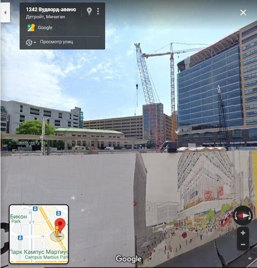 В июле прошлого года на территории универмага велось строительство новой высотки | Скриншот сервиса Google.Maps