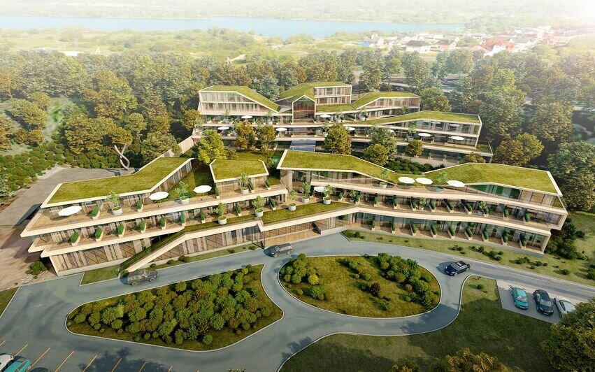 Каскад террас и скандинавский дизайн: для Янтарного создали проект комплекса апартаментов на холме (эскизы) - Новости Калининграда | Эскизы: Архитектурное бюро ASADOV