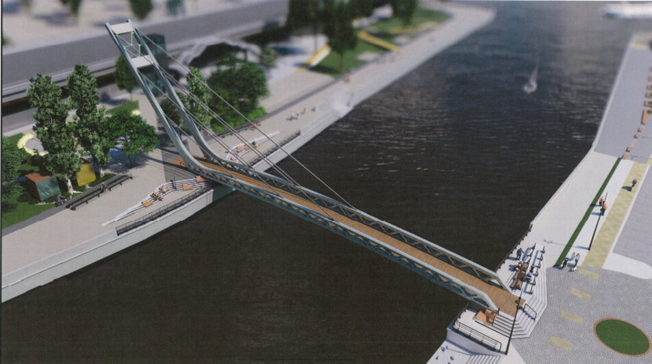 Назван срок строительства нового моста через Преголю на остров Канта - Новости Калининграда | Иллюстрации из конкурсной документации