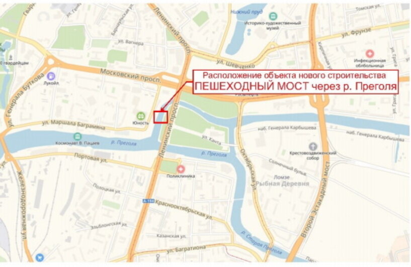 План моста через преголю в калининграде