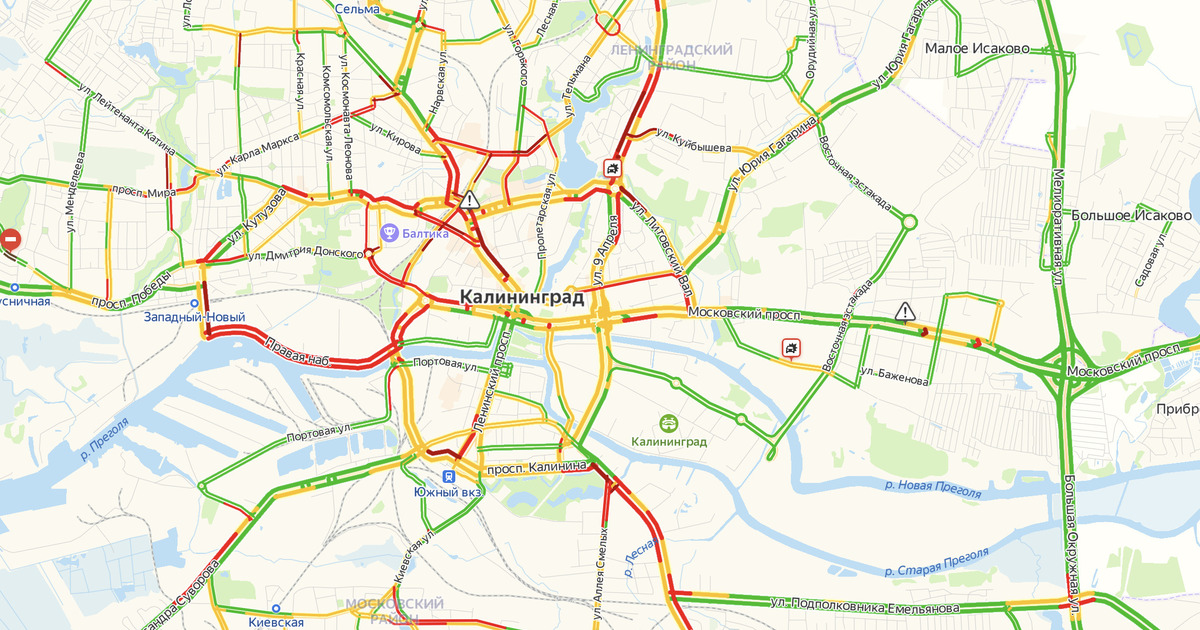 Карта пробок калининград