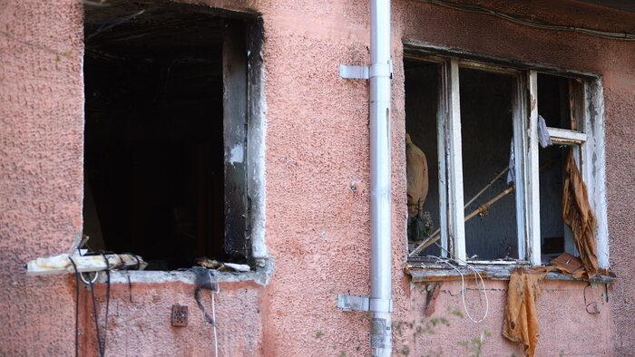 Квартира на Леонова после взрыва и пожара | Фото: Александр Подгорчук /«Клопс» 