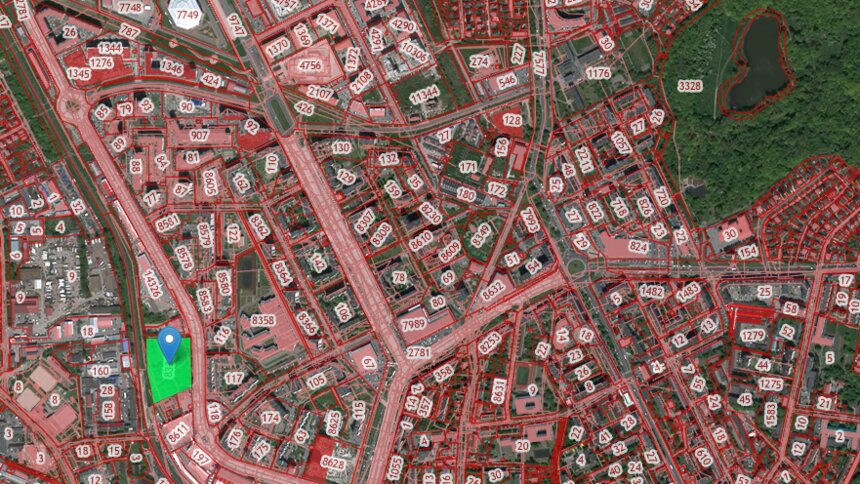 В Калининграде на Сельме планируют построить жилой дом высотой 15-17 этажей - Новости Калининграда | Скриншот кадастровой карты