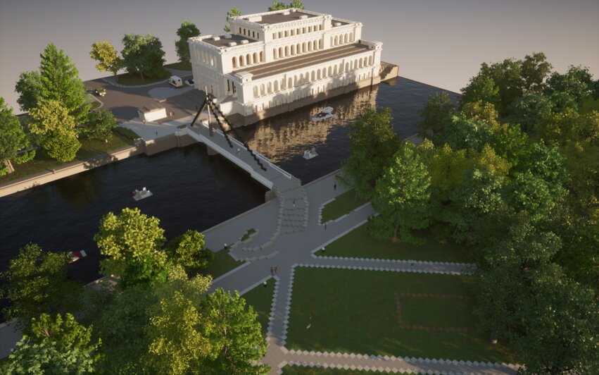Швейцарец воссоздал здание калининградского музея изобразительных искусств в Minecraft  - Новости Калининграда | Изображение предоставлено героем публикации 