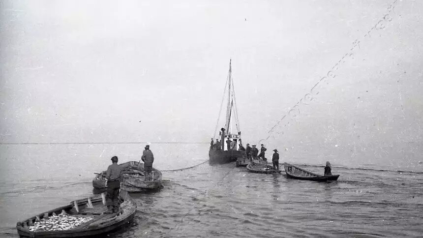 Советские рыбаки в заливе | Фото: Калининградский областной историко-художественный музей
