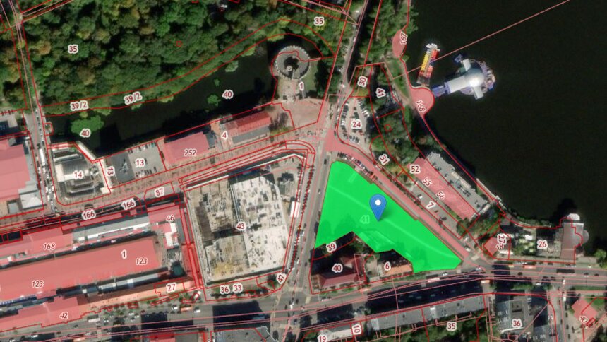 В центре Калининграда разрешили построить ещё один ТЦ - Новости Калининграда | Скриншот кадастровой карты