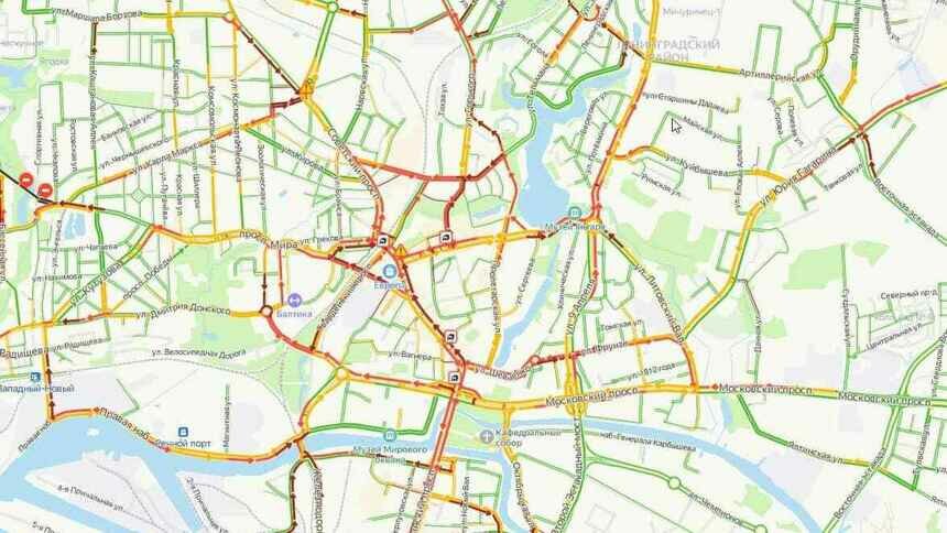 Карта калининграда с пробками онлайн