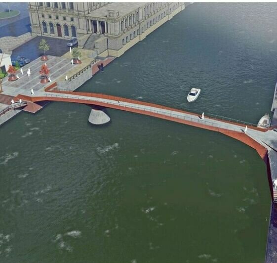 «Ржавая» сталь и бетон: в Калининграде представили концепцию нового моста на остров Канта (эскизы) - Новости Калининграда | Фото: проект Музейного моста