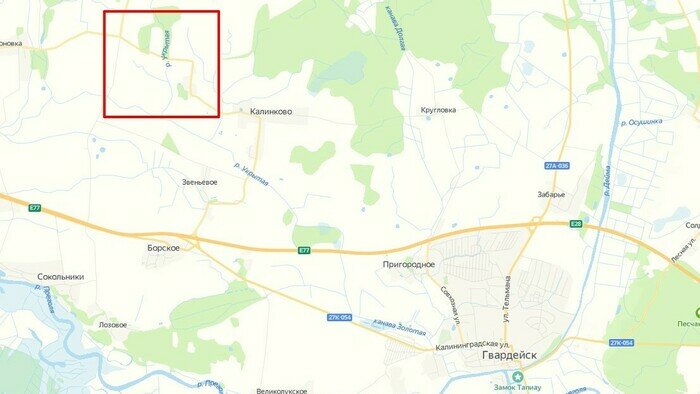 Красной рамкой выделен участок, где будет перекрыта дорога | Скриншот сервиса «Яндекс. Карты»