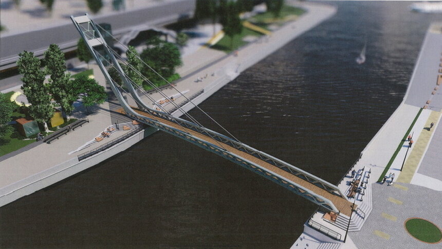 Пешеходный мост на остров Канта построит компания из Санкт-Петербурга - Новости Калининграда | Изображение: конкурсная документация