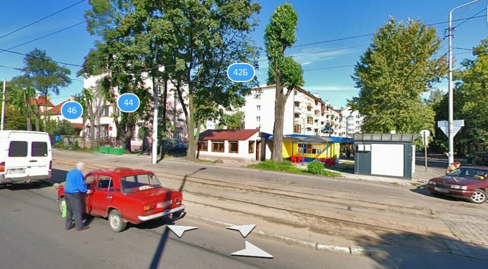 Парковки не будет, дорогу не расширят: что изменится в Калининграде после восстановления трамвайного маршрута №4 - Новости Калининграда | 2010 год. Скриншот &quot;Яндекс карты&quot;
