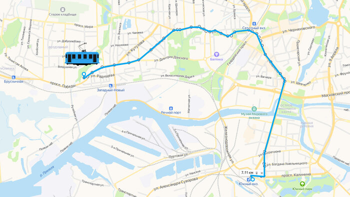 Схема маршрута №4 в Калининграде