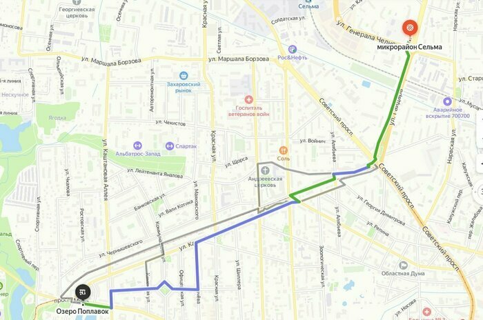 «Яндекс.Карты» начали показывать велосипедные маршруты в Калининграде - Новости Калининграда | Скриншот сервиса &quot;Яндекс Карты&quot;