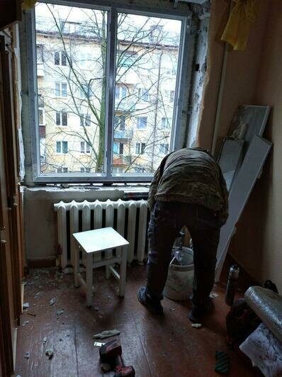 В Балтийске начали менять окна в домах, пострадавших от взрыва (фото) - Новости Калининграда | Фото: пресс-служба правительства Калининградской области