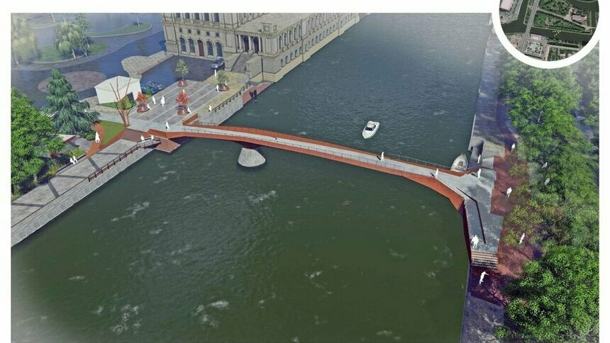 В Калининграде проектируют ещё один мост на остров Канта - Новости Калининграда | Эскиз предоставлен правительством области