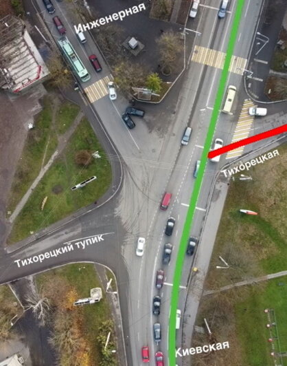 Зелёным указана главная дорога, красным — второстепенная | Фото: «Клопс»