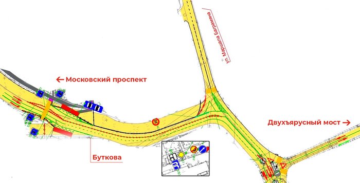 Как придётся ездить по Буткова после закрытия трёх полос (схема) - Новости Калининграда