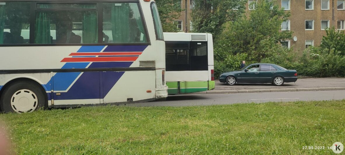 В Калининграде столкнулись два пассажирских автобуса (фото) - Новости Калининграда | Фото: очевидец