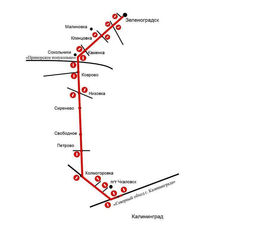 Схема перекрытия дорог калининград