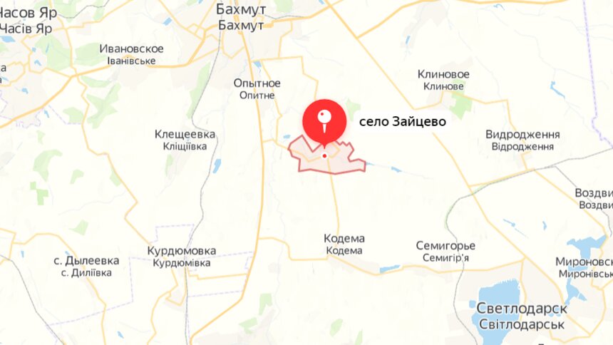 В ДНР сообщили о миномётном обстреле посёлка Зайцево украинскими военными  - Новости Калининграда | Фото: Скриншот с сервиса «Яндекс.Карты»